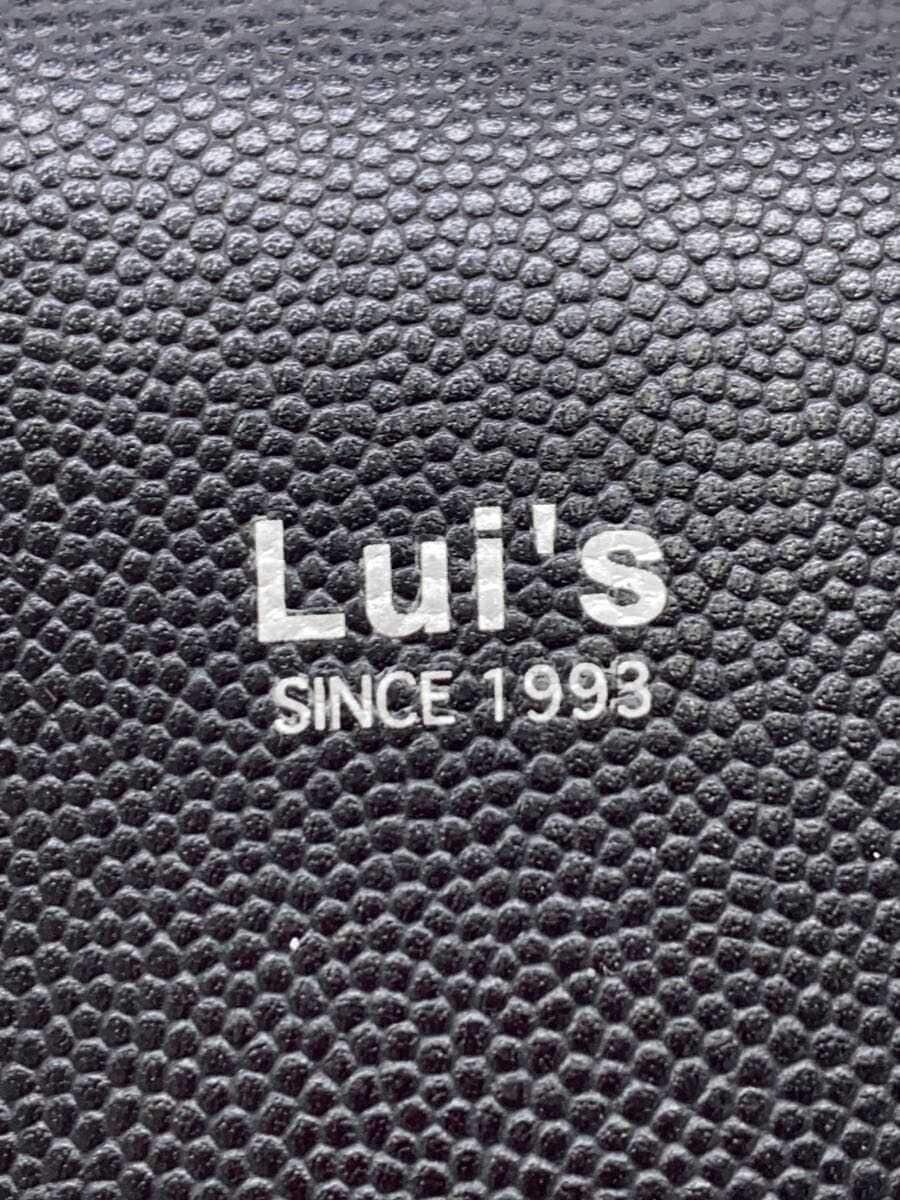 LUI'S Split Leather Pouch Shoulder Bag Faux Leather BLK 5