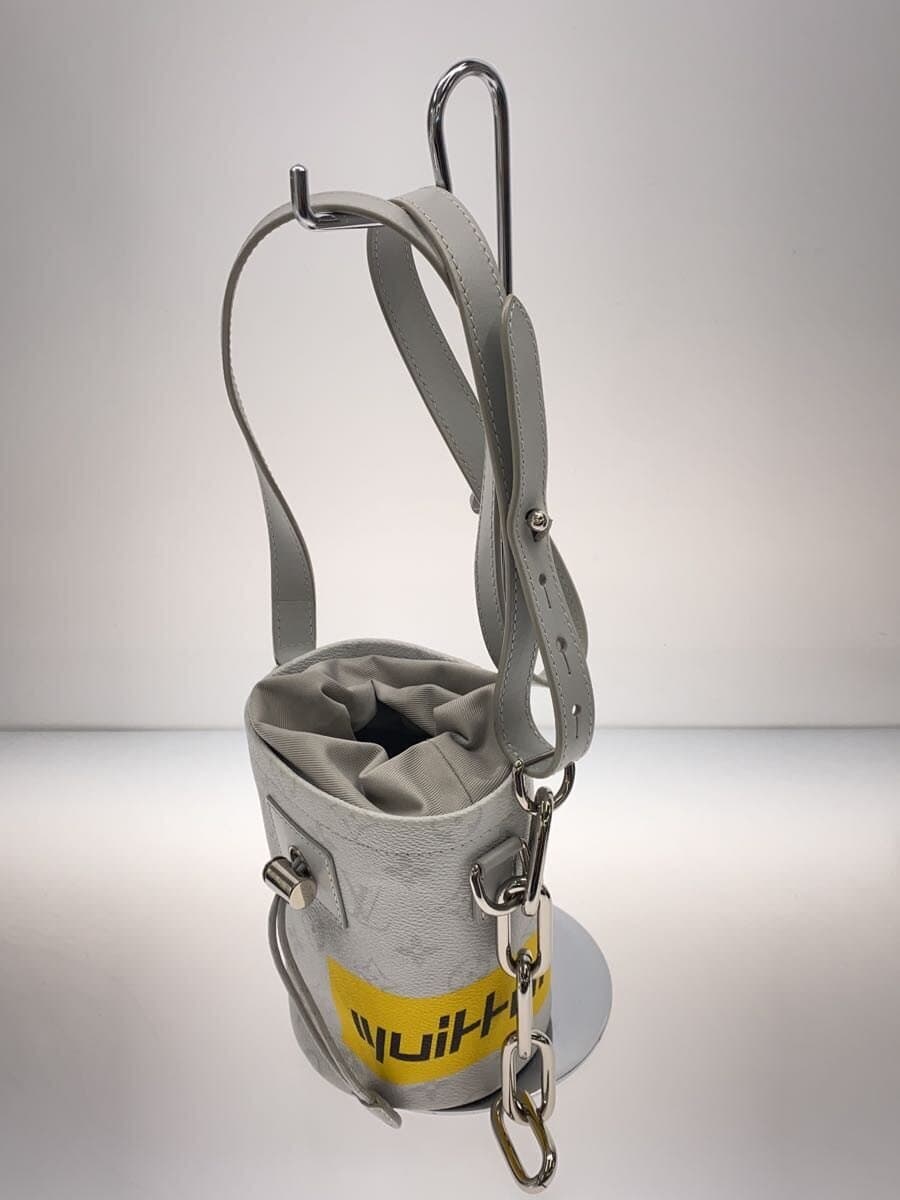 LOUIS VUITTON Choke Nano Bag_ Monogram White_LV Logo Print Shoulder Bag Drawing 2