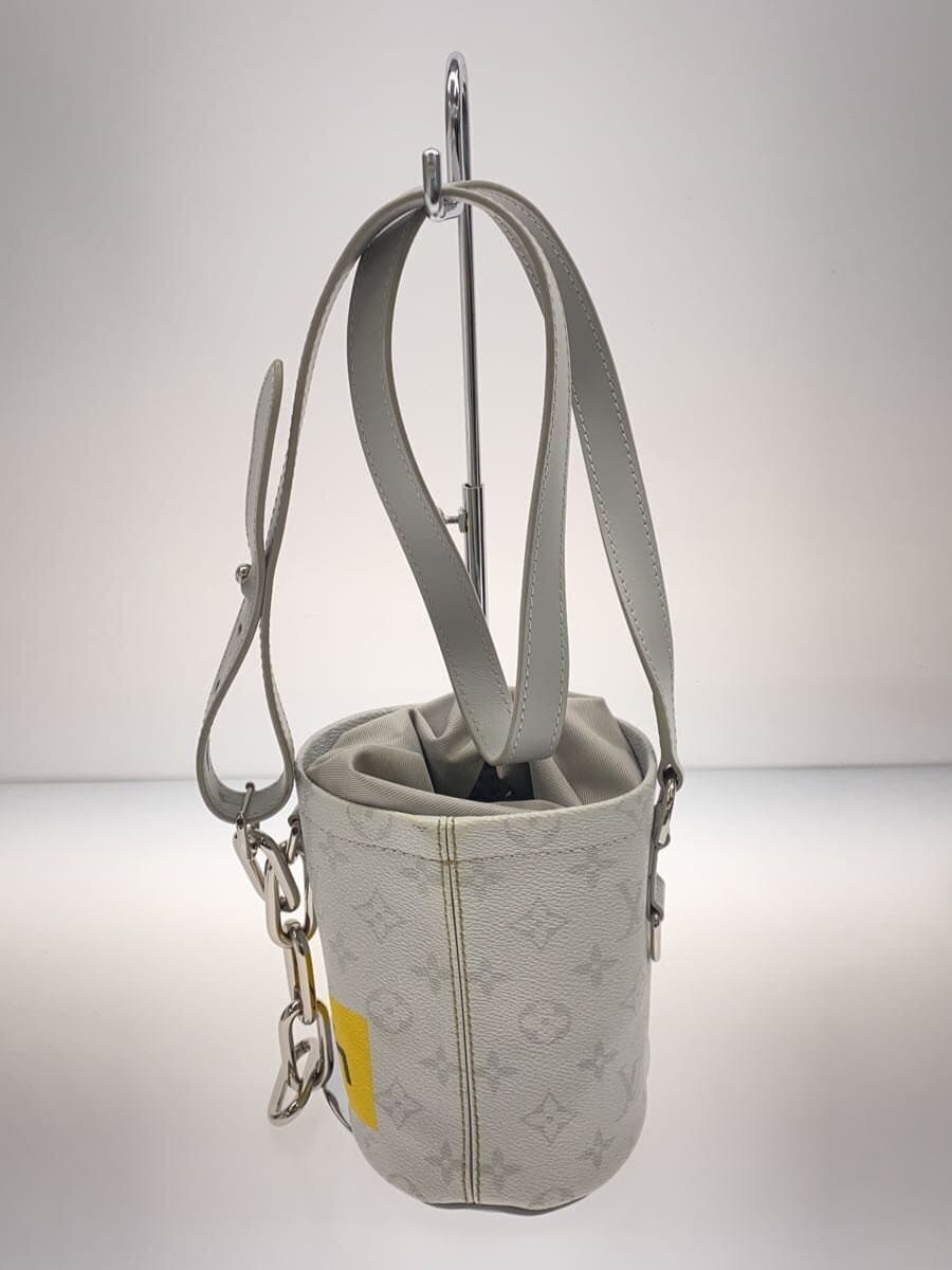 LOUIS VUITTON Choke Nano Bag_ Monogram White_LV Logo Print Shoulder Bag Drawing 3