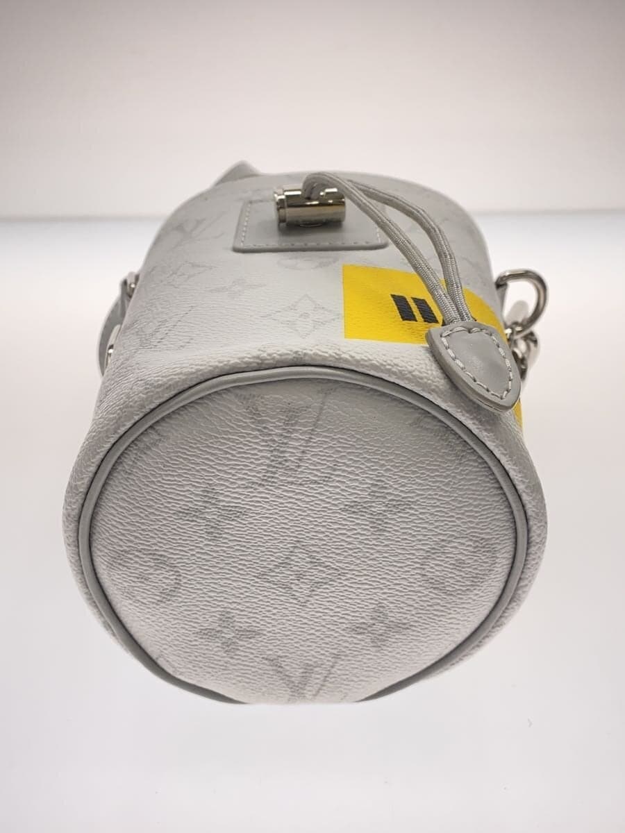 LOUIS VUITTON Choke Nano Bag_ Monogram White_LV Logo Print Shoulder Bag Drawing 4