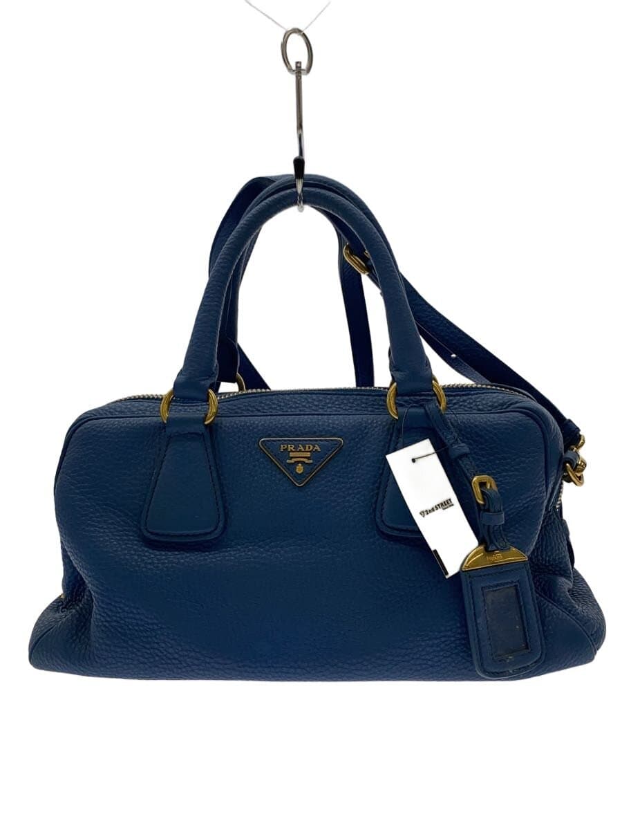 PRADA shoulder bag leather blue