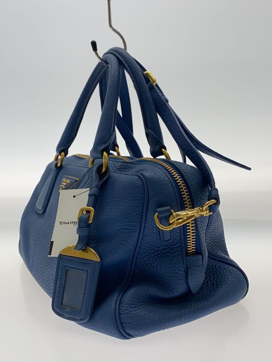 PRADA shoulder bag leather blue 2
