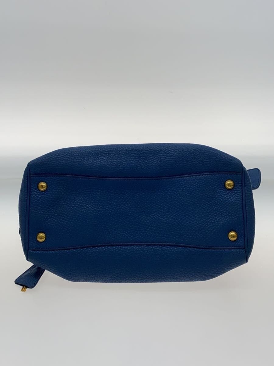 PRADA shoulder bag leather blue 4
