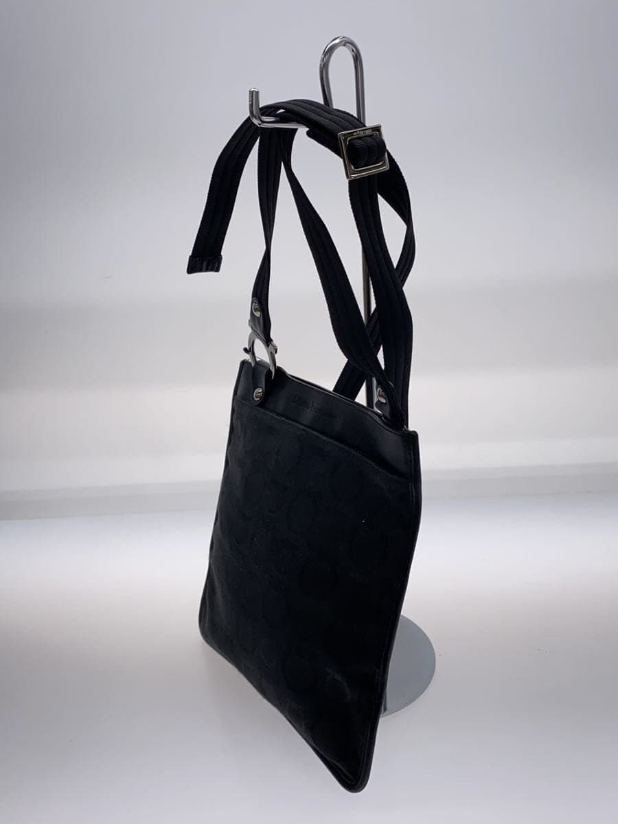 Salvatore Ferragamo Shadow Gancini Shoulder Bag Canvas Black Monogram 2