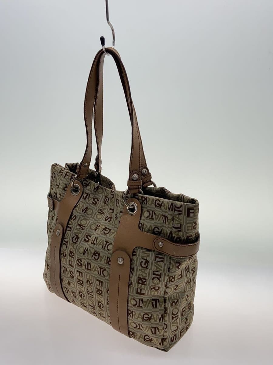 Salvatore Ferragamo leather handle handbag tote bag BEG 2