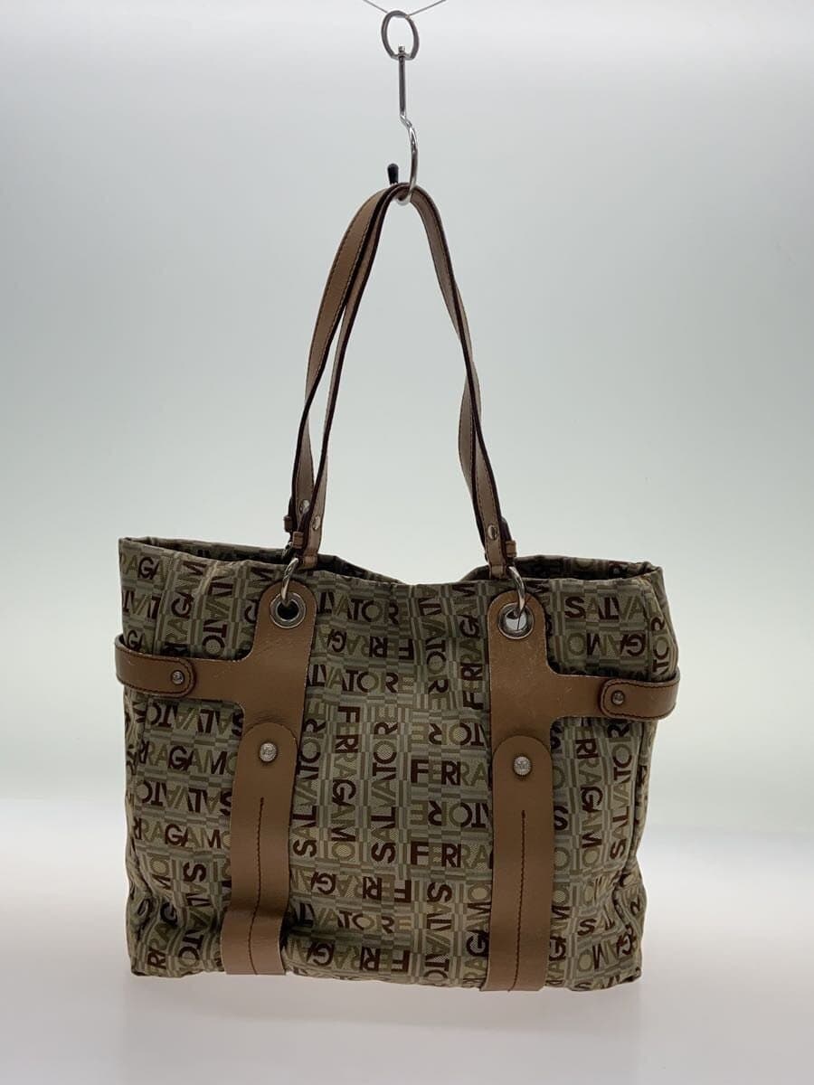 Salvatore Ferragamo leather handle handbag tote bag BEG 3