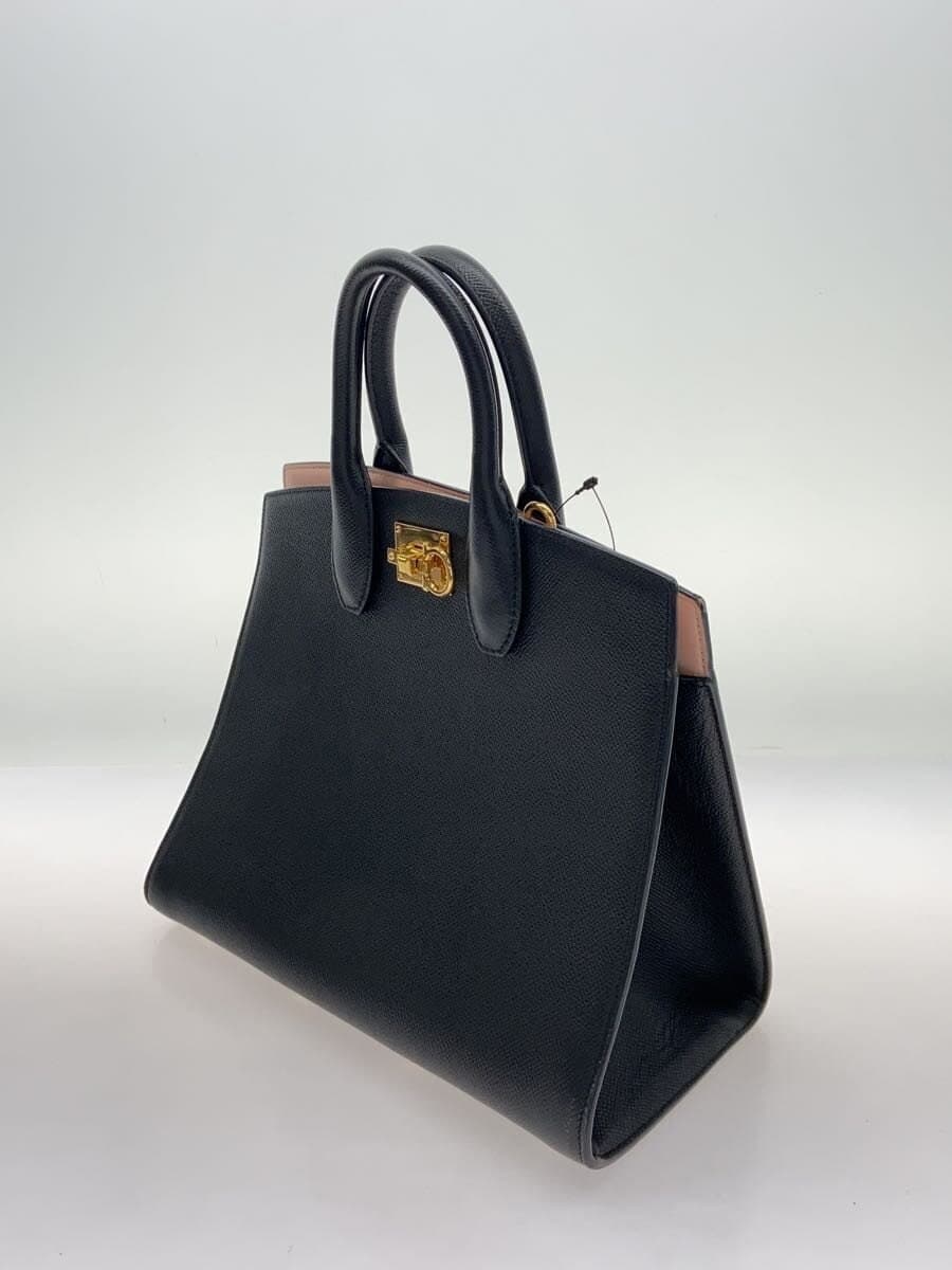 Salvatore Ferragamo Studio Box Handbag PVC BLK Black 2