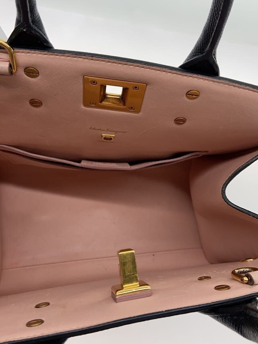 Salvatore Ferragamo Studio Box Handbag PVC BLK Black 6