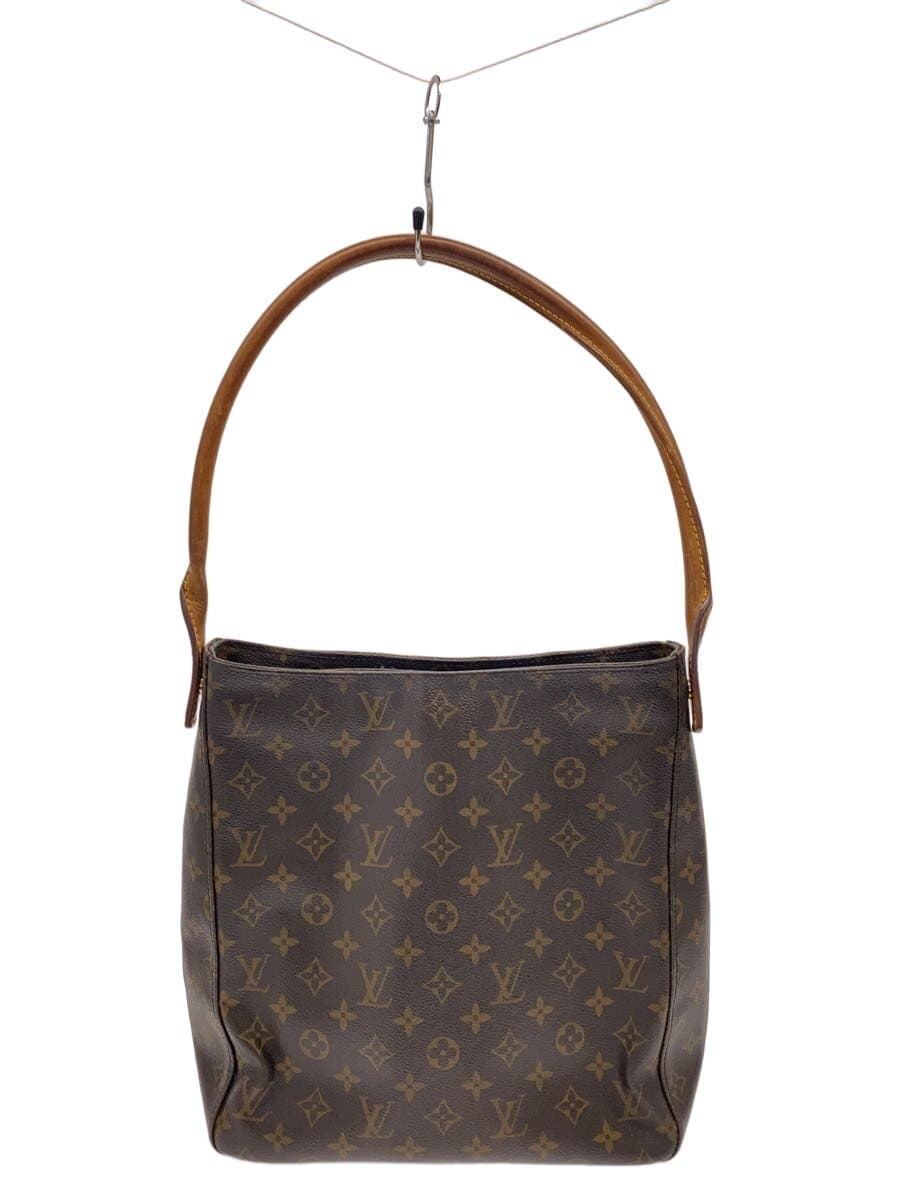 LOUIS VUITTON Looping GM Monogram Canvas Shoulder Bag Tote One Shoulder PVC BRW