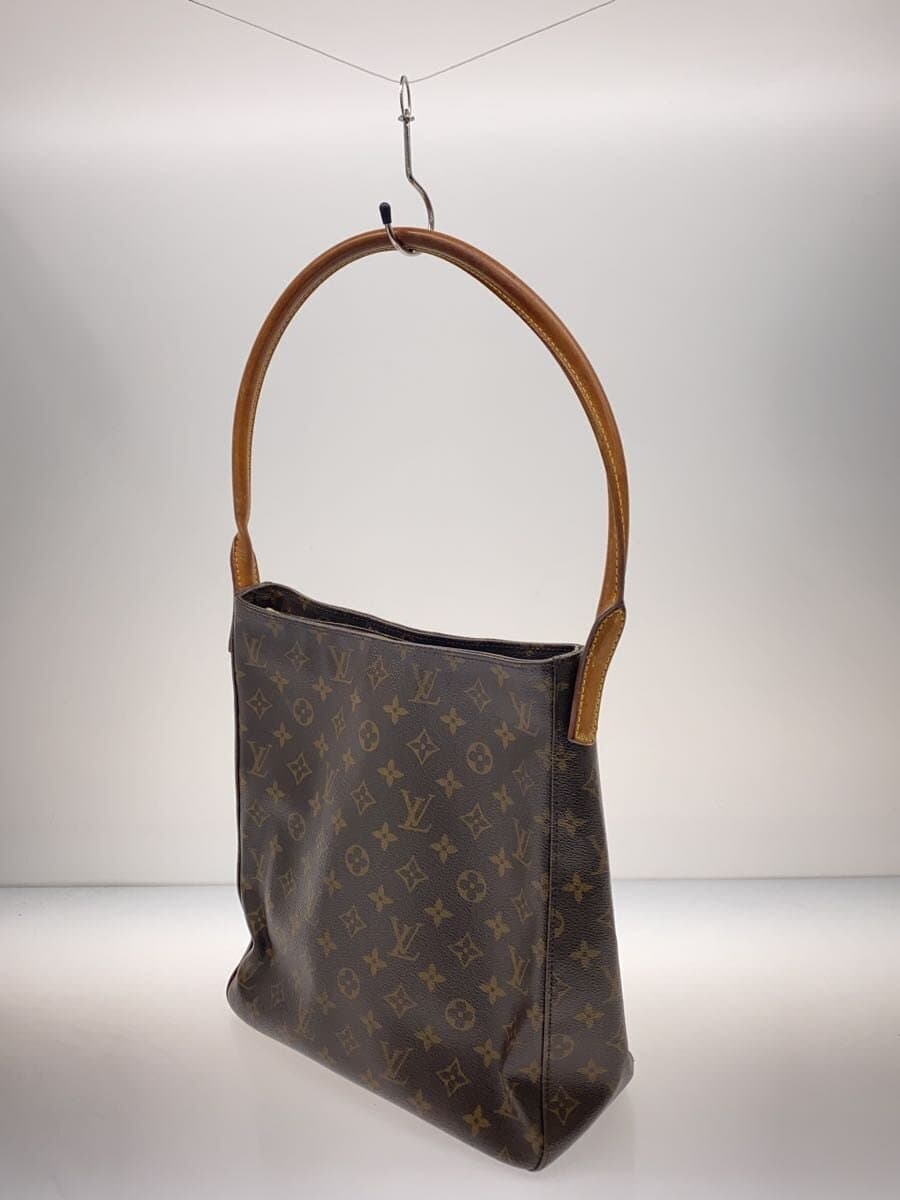 LOUIS VUITTON Looping GM Monogram Canvas Shoulder Bag Tote One Shoulder PVC BRW 2