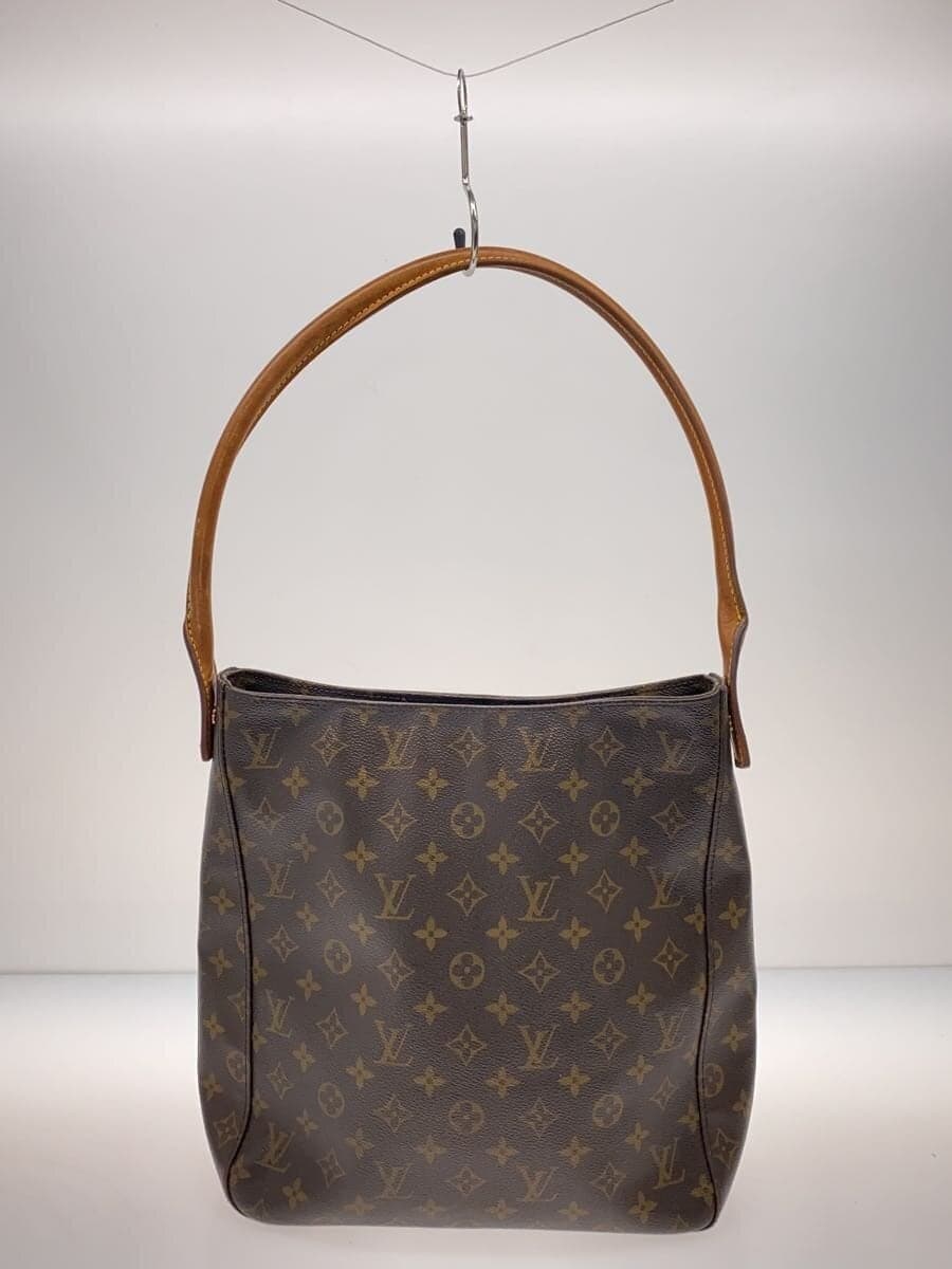 LOUIS VUITTON Looping GM Monogram Canvas Shoulder Bag Tote One Shoulder PVC BRW 3
