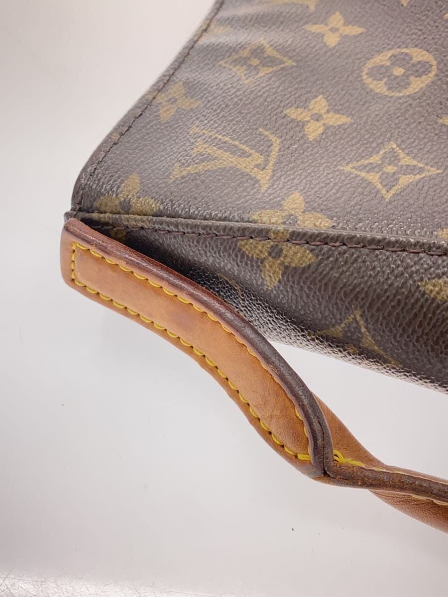 LOUIS VUITTON Looping GM Monogram Canvas Shoulder Bag Tote One Shoulder PVC BRW 8