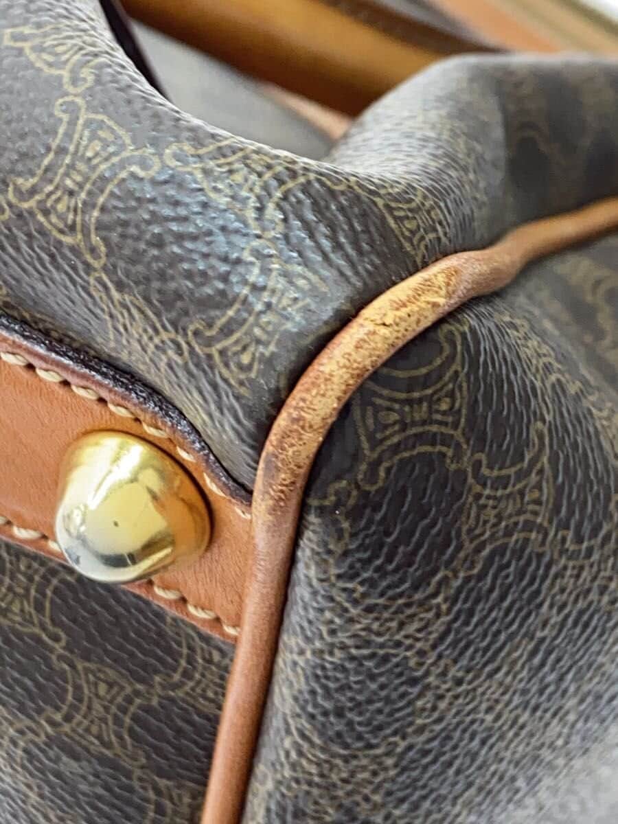 CELINE Mini Boston Bag PVC Brown All-over pattern M10 7