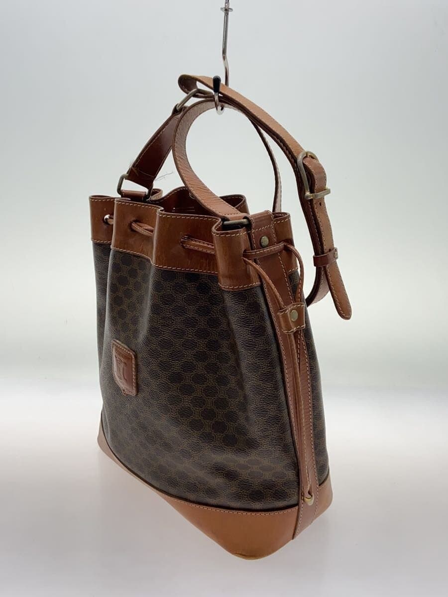 CELINE Macadam pattern drawstring shoulder bag BRW all-over pattern M08 2