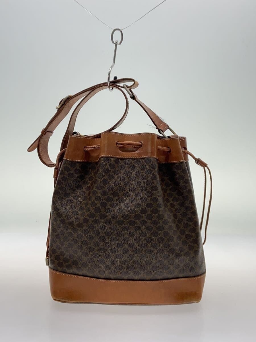 CELINE Macadam pattern drawstring shoulder bag BRW all-over pattern M08 3