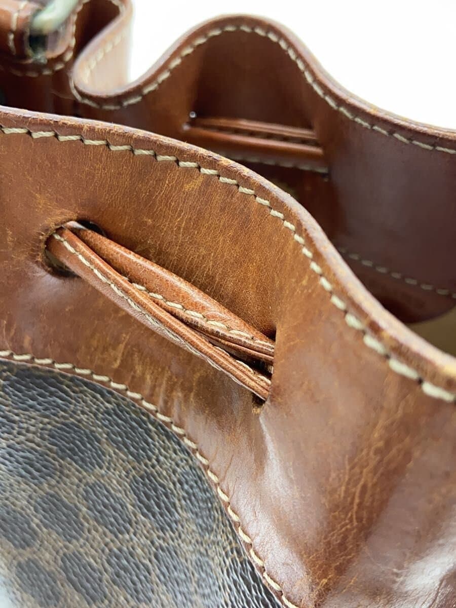 CELINE Macadam pattern drawstring shoulder bag BRW all-over pattern M08 8