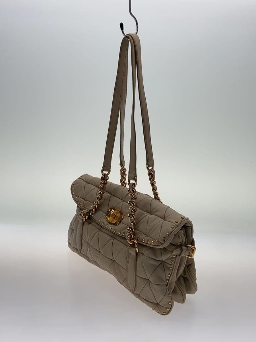 MIU MIU Turn Lock Matelassé Shoulder Bag Shoulder Bag Studs Leather BEG 2