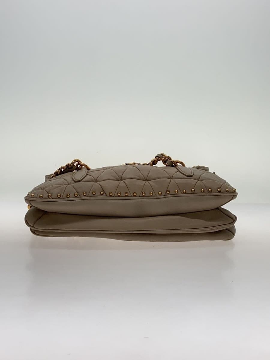 MIU MIU Turn Lock Matelassé Shoulder Bag Shoulder Bag Studs Leather BEG 4