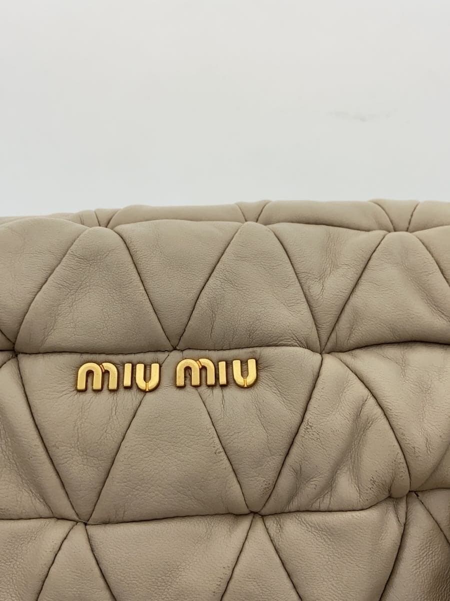 MIU MIU Turn Lock Matelassé Shoulder Bag Shoulder Bag Studs Leather BEG 5