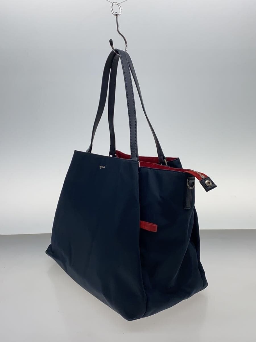 agnes b. Tote Bag Nylon NVY Solid 2