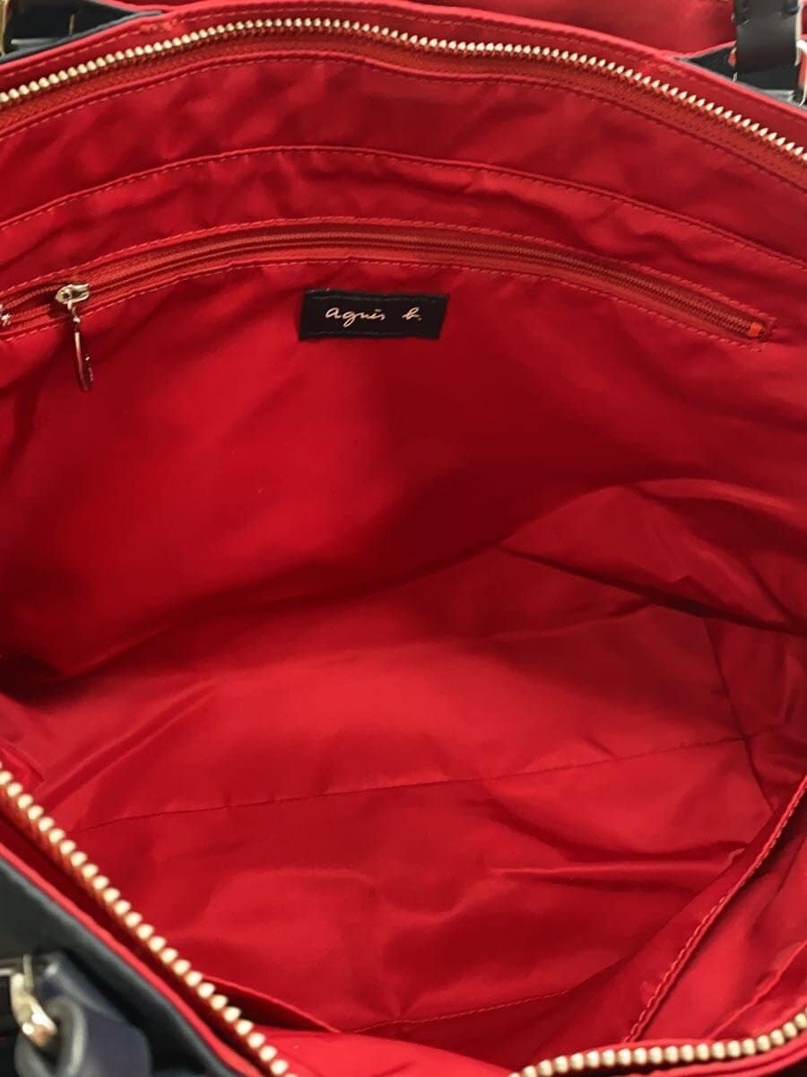 agnes b. Tote Bag Nylon NVY Solid 6