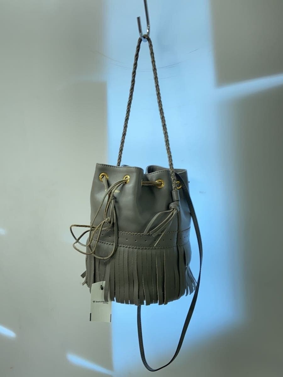 J&M DAVIDSON Shoulder Bag Leather GRY Solid 2