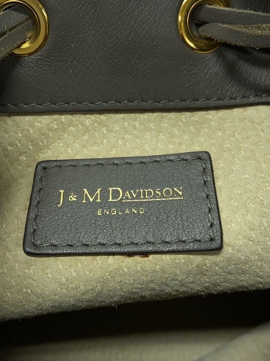 J&M DAVIDSON Shoulder Bag Leather GRY Solid 5