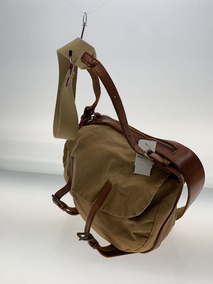 MIHARA YASUHIRO Archive Leather 0x Canvas 2WAY Shoulder Bag BEG 2