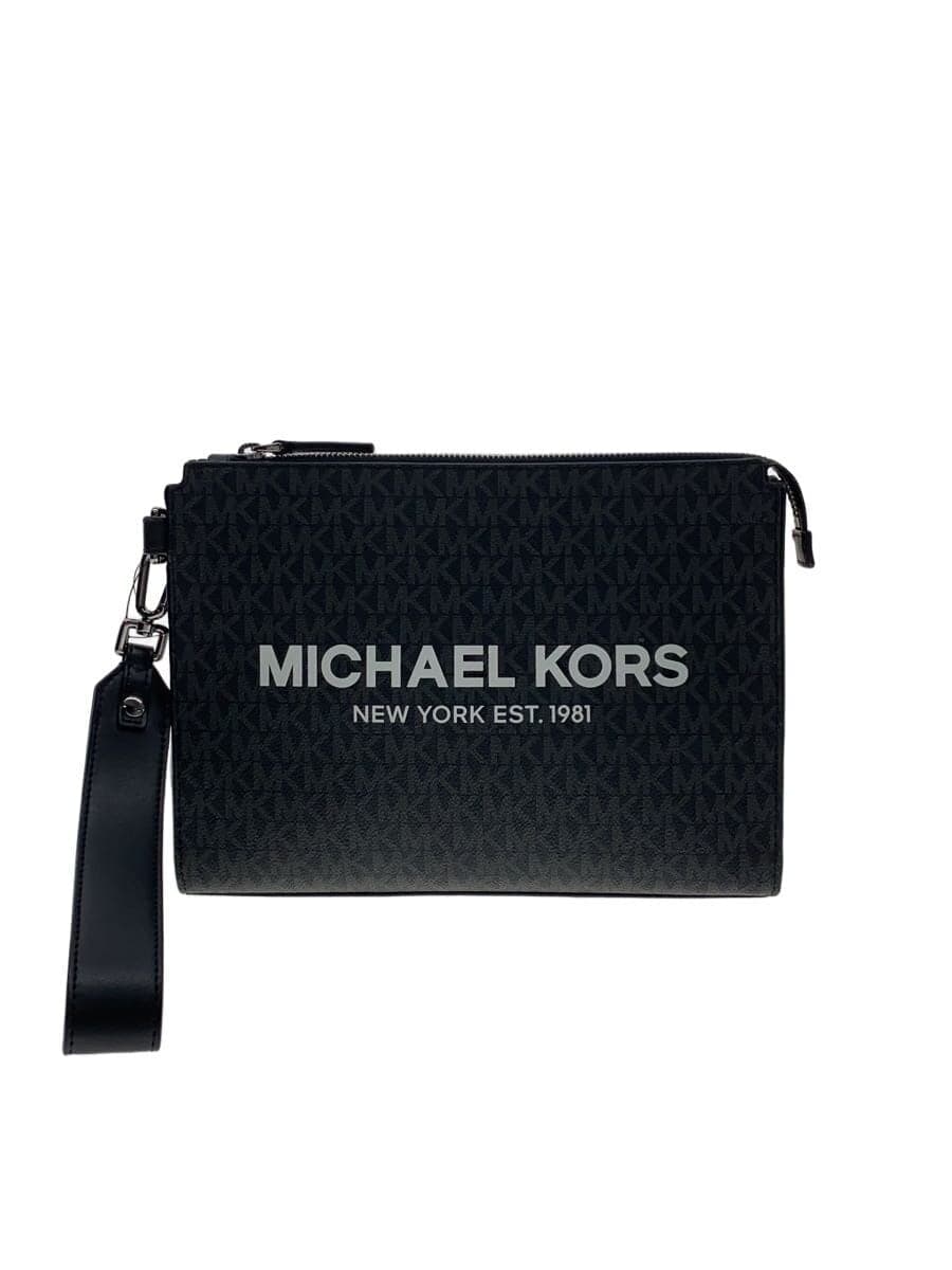 MICHAEL KORS COOPER Pouch Large - MK Signature BLK Allover Pattern 37R4LCOU9B