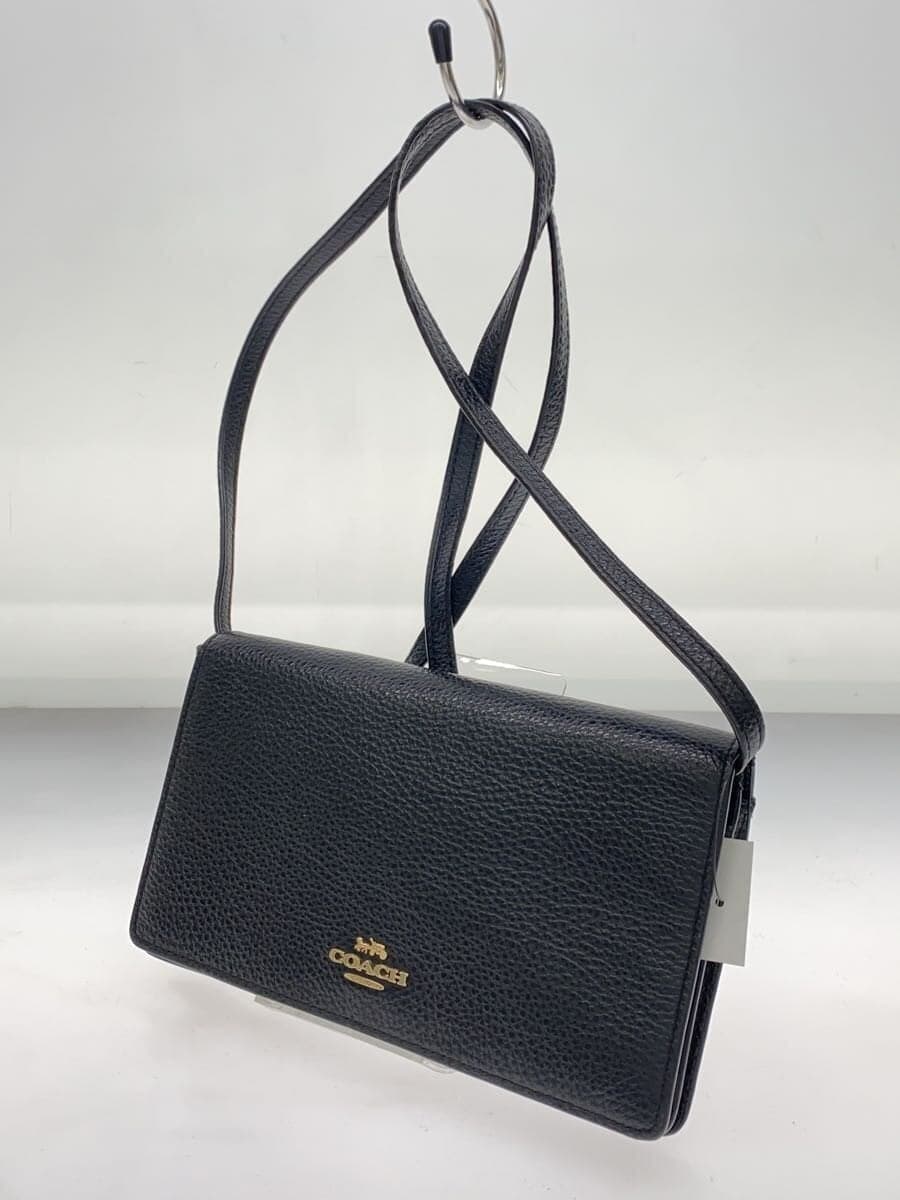 COACH Shoulder Bag Leather Black 2