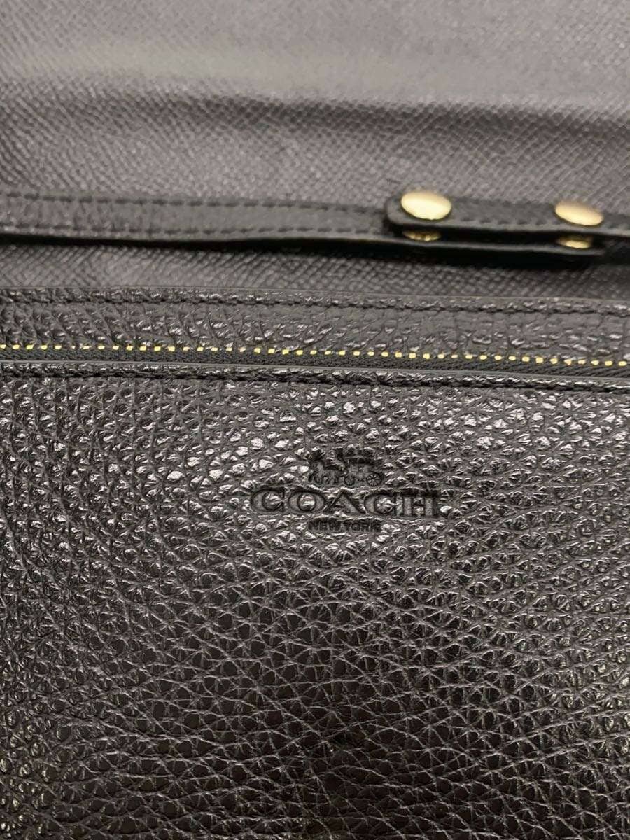 COACH Shoulder Bag Leather Black 5