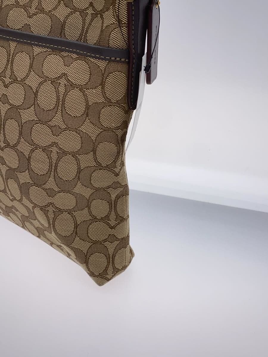 COACH File Bag Signature Dark Brown Leather Canvas BRW Allover Pattern F58285 2