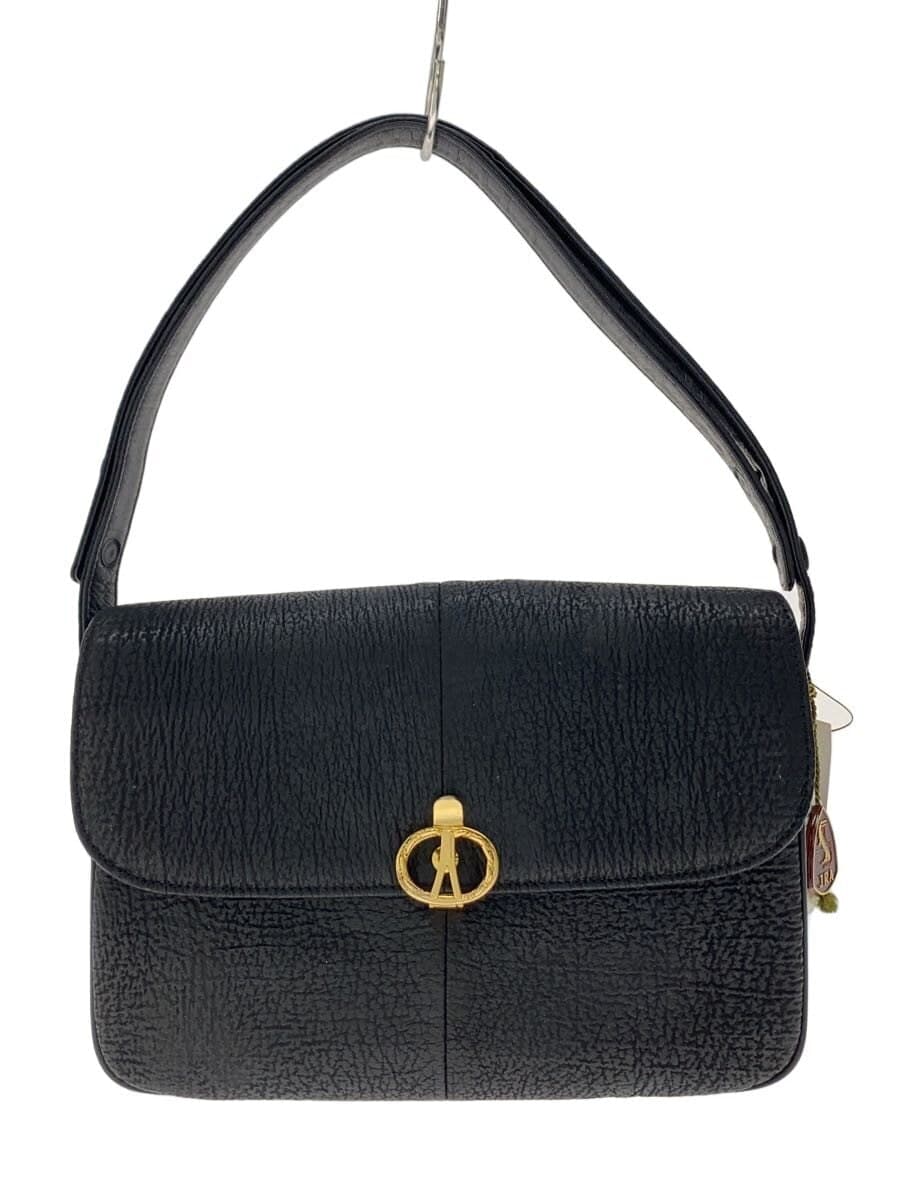 Other Brand Blue Shark Shark Leather JRA Shoulder Bag Leather BLK Solid