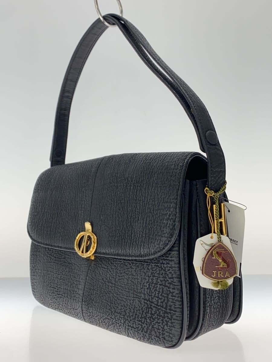 Other Brand Blue Shark Shark Leather JRA Shoulder Bag Leather BLK Solid 2