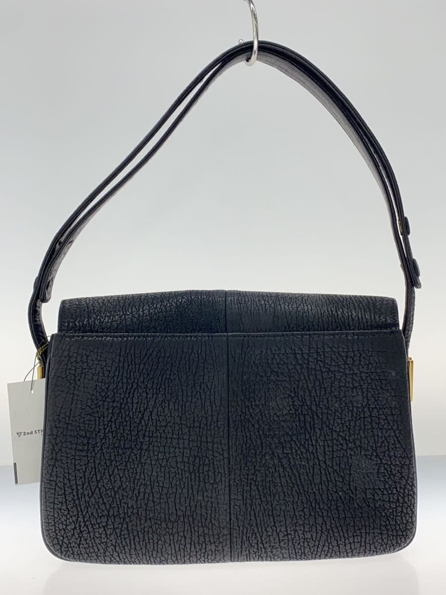 Other Brand Blue Shark Shark Leather JRA Shoulder Bag Leather BLK Solid 3