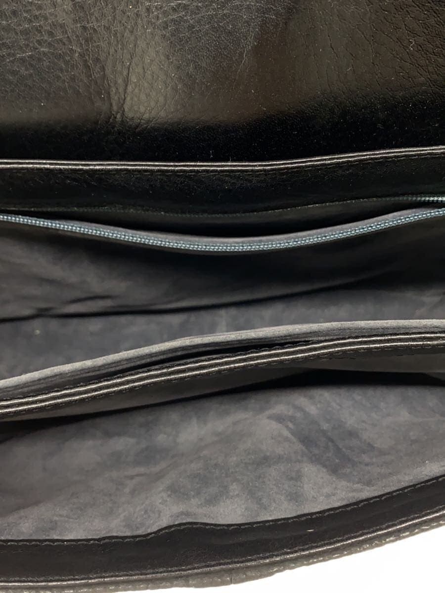 Other Brand Blue Shark Shark Leather JRA Shoulder Bag Leather BLK Solid 5