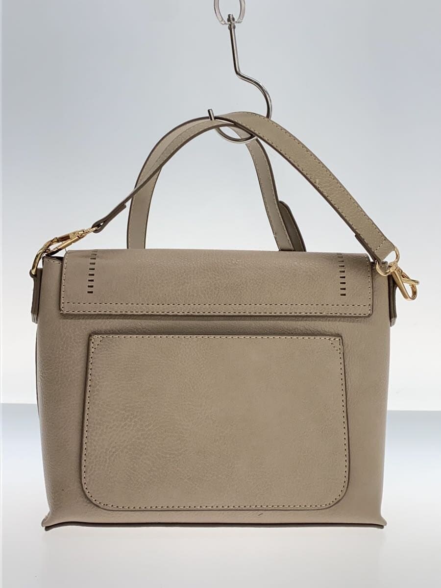 HUNDRED Shoulder Bag BEG Solid Corner Wear With Stain 3