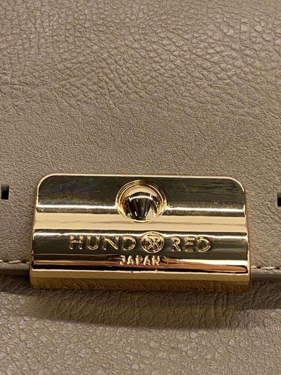 HUNDRED Shoulder Bag BEG Solid Corner Wear With Stain 5