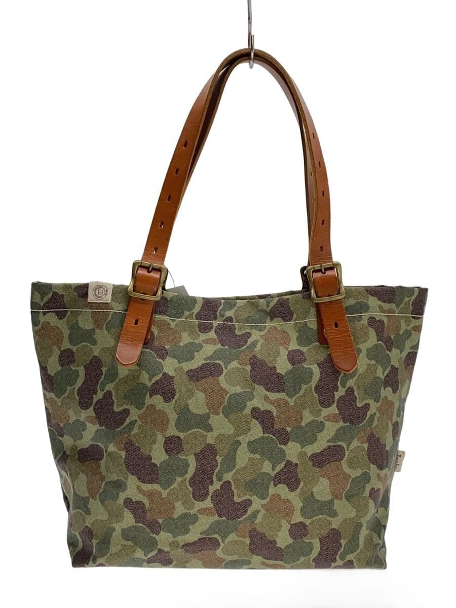 SLOW Shoulder Bag GRN Camouflage Belt Discoloration With Wear Hardware Deteriorated