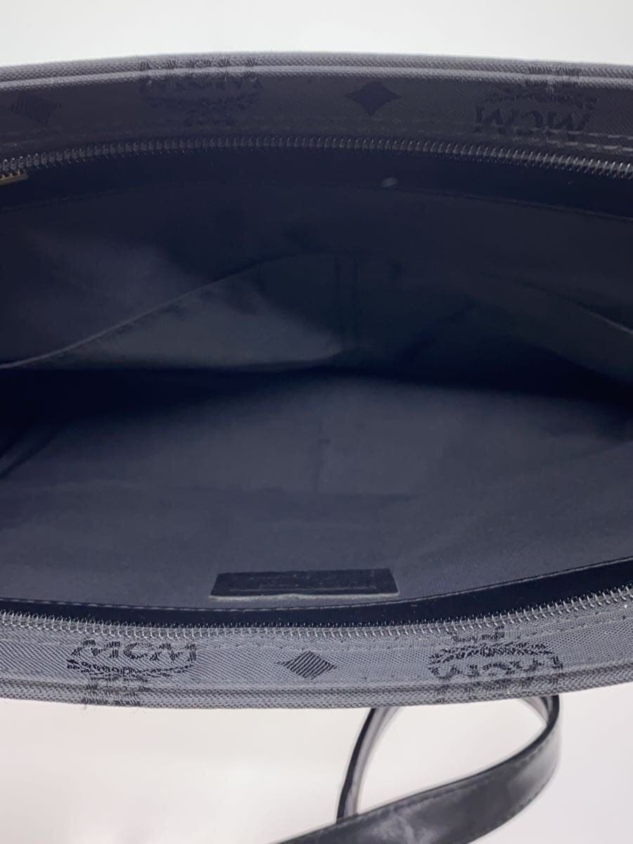 MCM Logo Gram Chain Handle Tote Bag Nylon Black Black Monogram 6