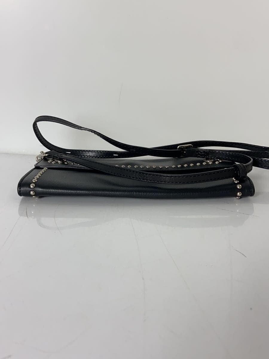 J&M DAVIDSON Shoulder Bag Leather Black Studs Travel Pouch 4