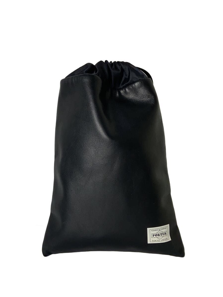 PORTER Shoulder Bag Drawstring EASE Ease DRAWSTRING Leather BLK 028-0504
