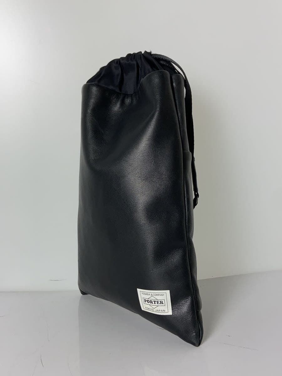 PORTER Shoulder Bag Drawstring EASE Ease DRAWSTRING Leather BLK 028-0504 2