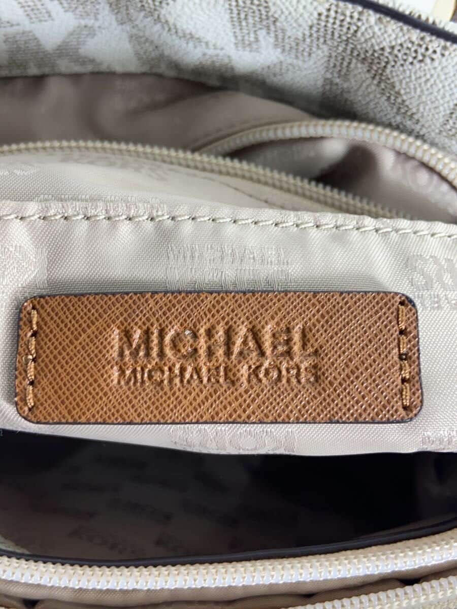MICHAEL MICHAEL KORS Handbag Tote Bag Logo Leather WHT Charm 5