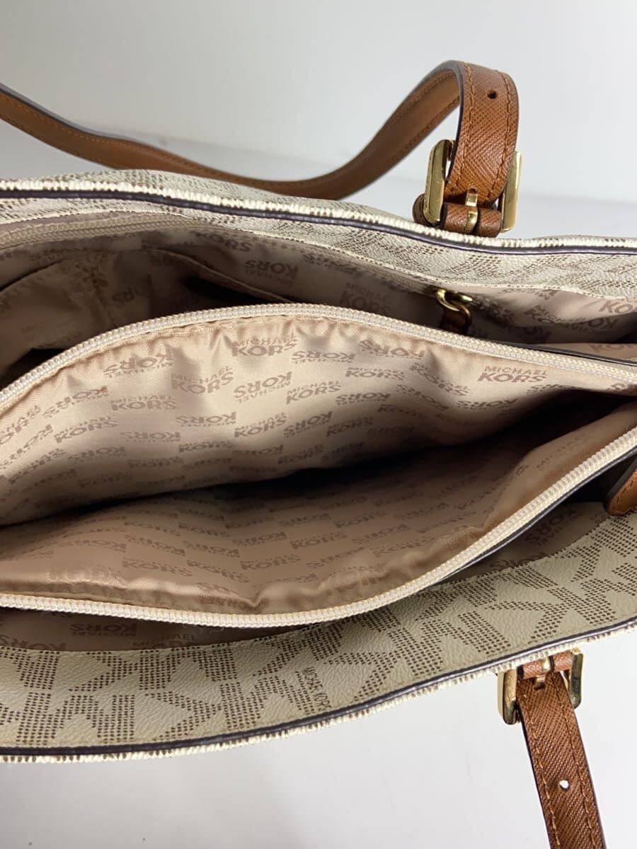 MICHAEL MICHAEL KORS Handbag Tote Bag Logo Leather WHT Charm 6