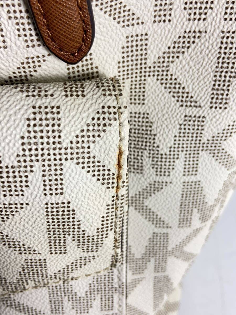 MICHAEL MICHAEL KORS Handbag Tote Bag Logo Leather WHT Charm 7