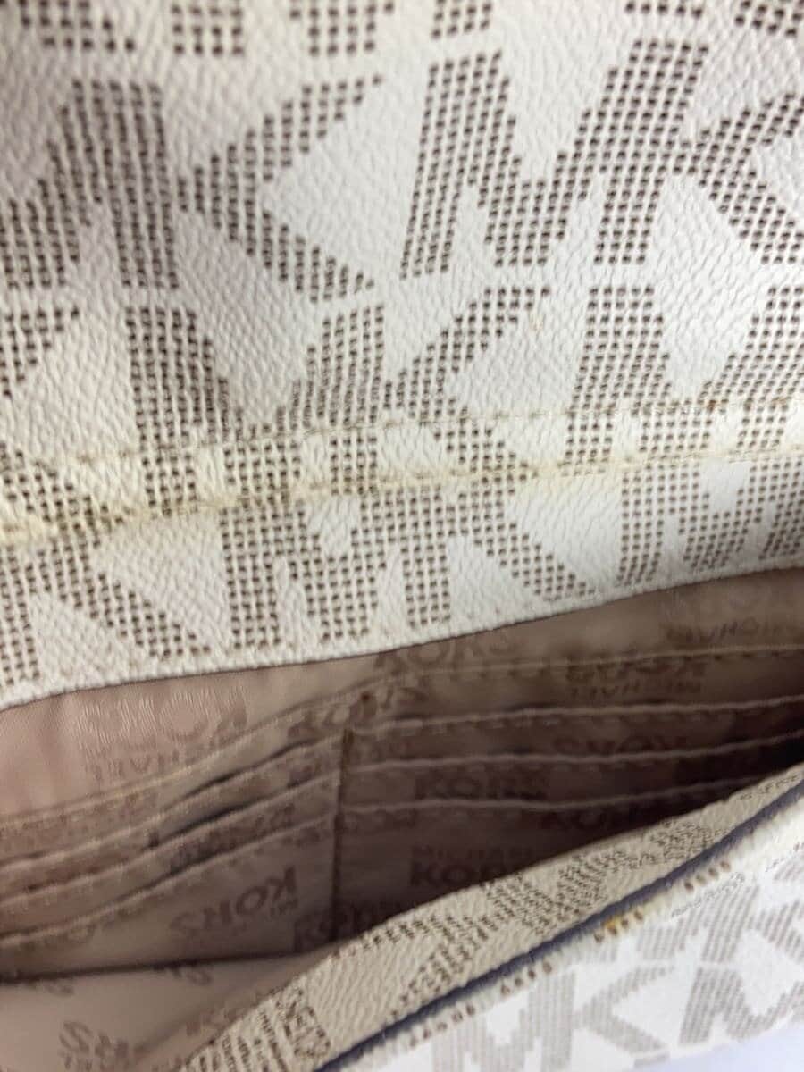 MICHAEL MICHAEL KORS Handbag Tote Bag Logo Leather WHT Charm 8