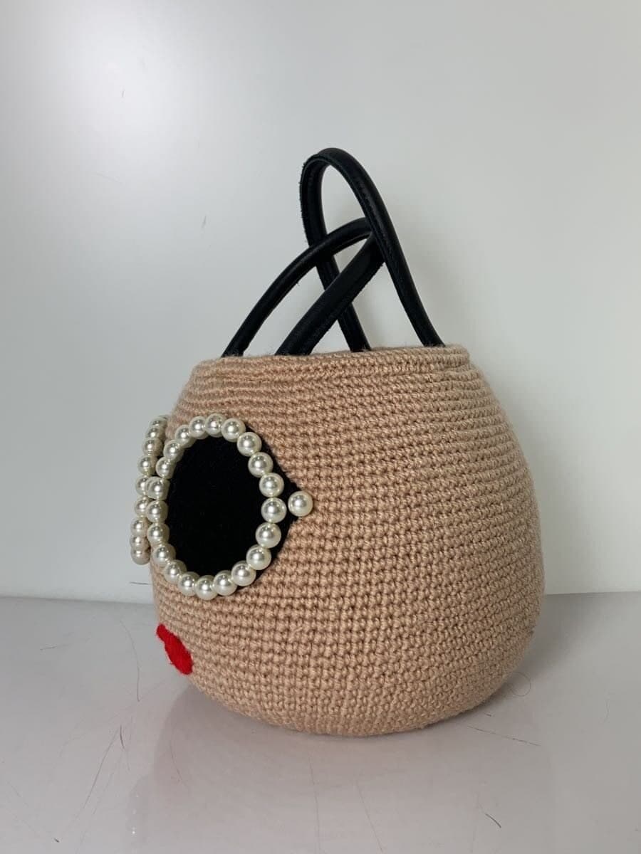 a-jolie Handbag Basket Bag Pearl Sunglasses BEG Knit Basket Bag 2