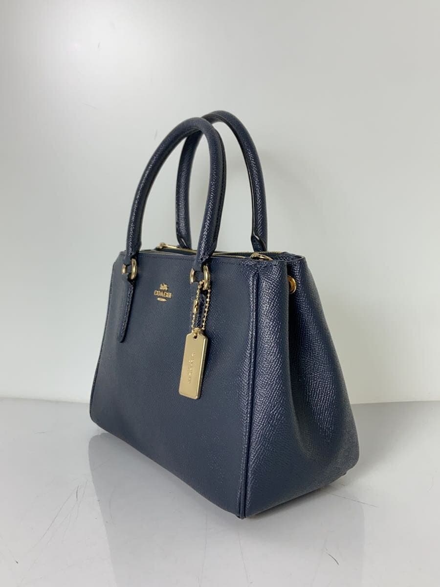 COACH Handbag Shoulder 2-Way Leather Navy F44962 2