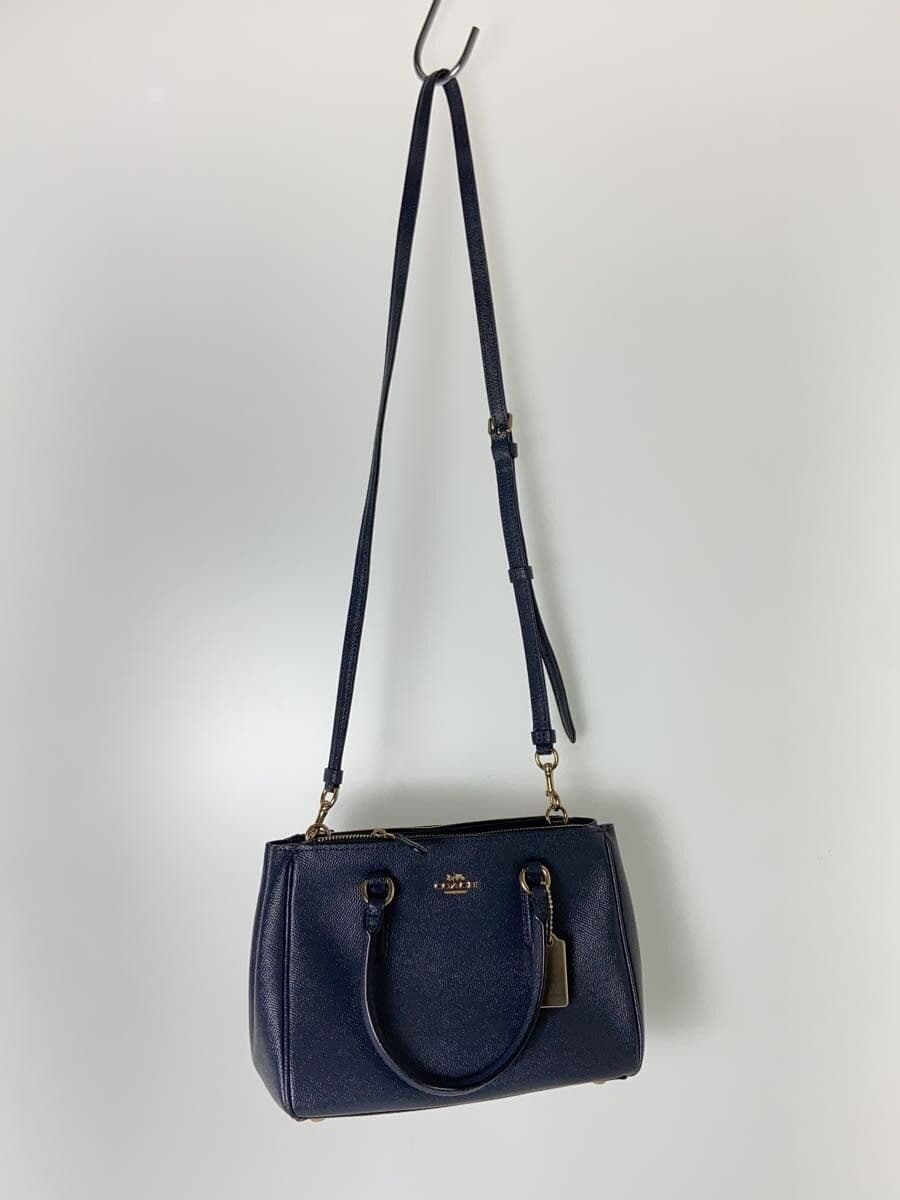 COACH Handbag Shoulder 2-Way Leather Navy F44962 7